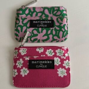 Marimekko for Clinique Pink and Green Floral Pouches (2)